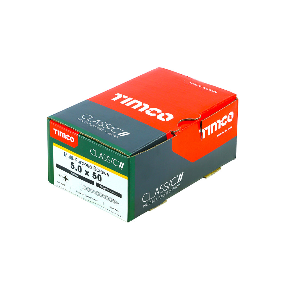 TIMCO Classic Multi-Purpose Pan Head Gold Woodscrews - 5.0 x 50 - Image