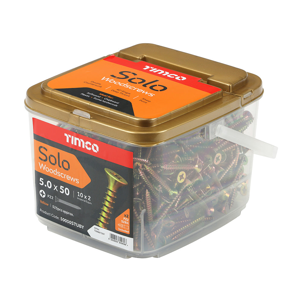 TIMCO Solo Countersunk Gold Woodscrews - 5.0 x 50 - Image