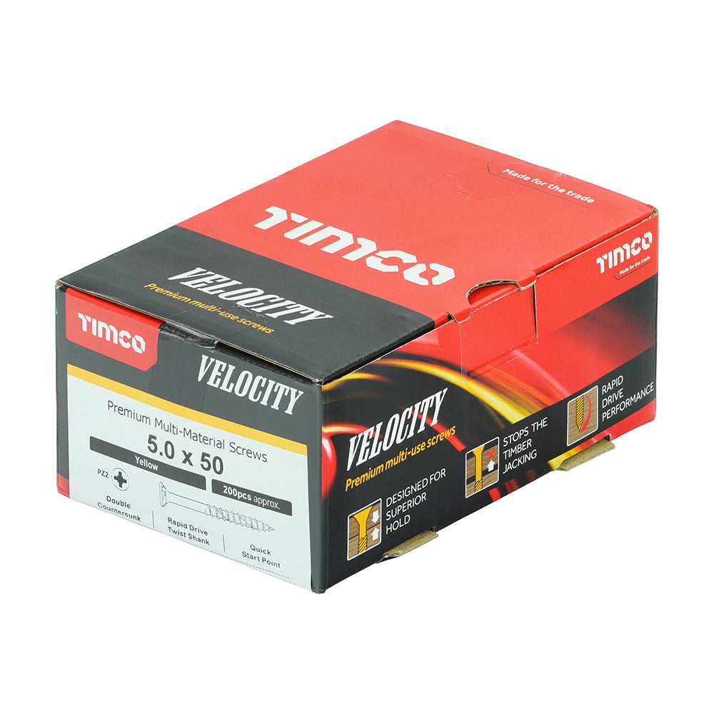 TIMCO Velocity Premium Multi-Use Countersunk Gold Woodscrews - 5.0 x 50 - Image
