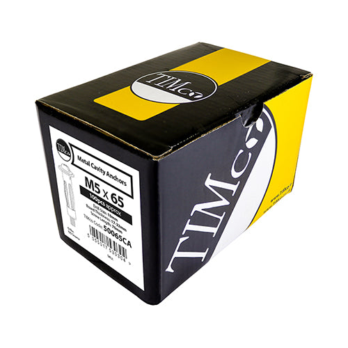 TIMCO Metal Cavity Anchors Silver - M5 x 52 (60mm Screw) - Image