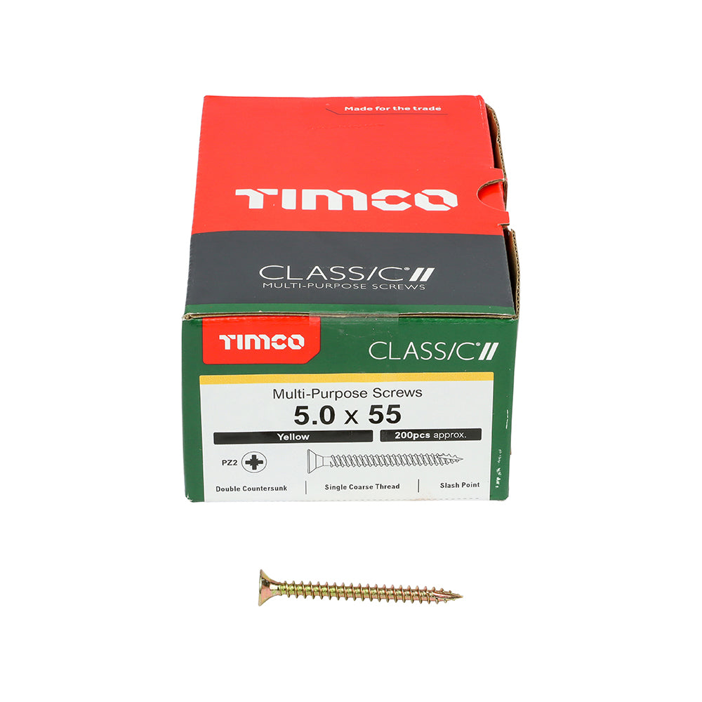 TIMCO Classic Multi-Purpose Countersunk Gold Woodscrews - 5.0 x 55 - Image
