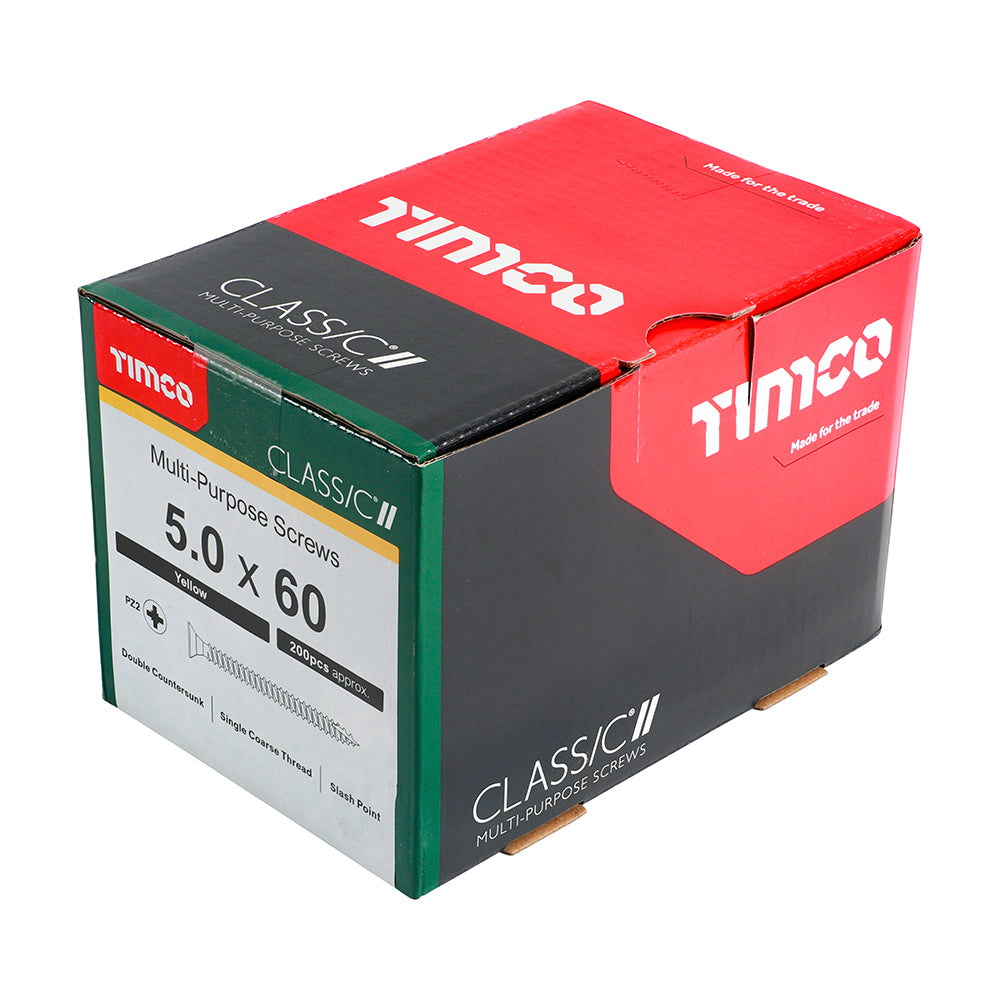 TIMCO Classic Multi-Purpose Countersunk Gold Woodscrews - 5.0 x 60 - Image
