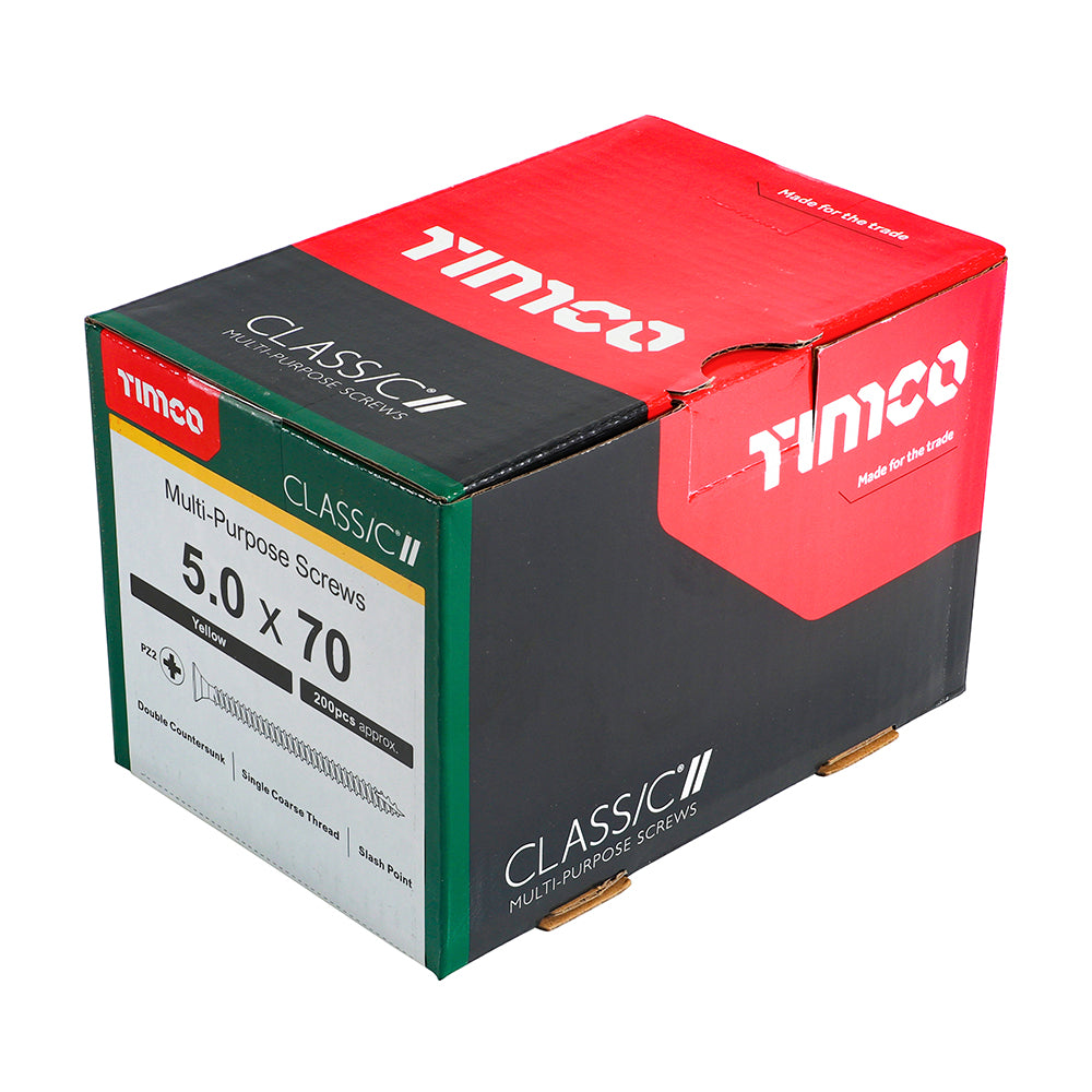 TIMCO Classic Multi-Purpose Countersunk Gold Woodscrews - 5.0 x 70 - Image