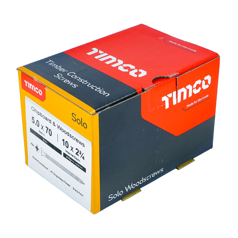 TIMCO Solo Countersunk Silver Woodscrews - 5.0 x 70 - Image