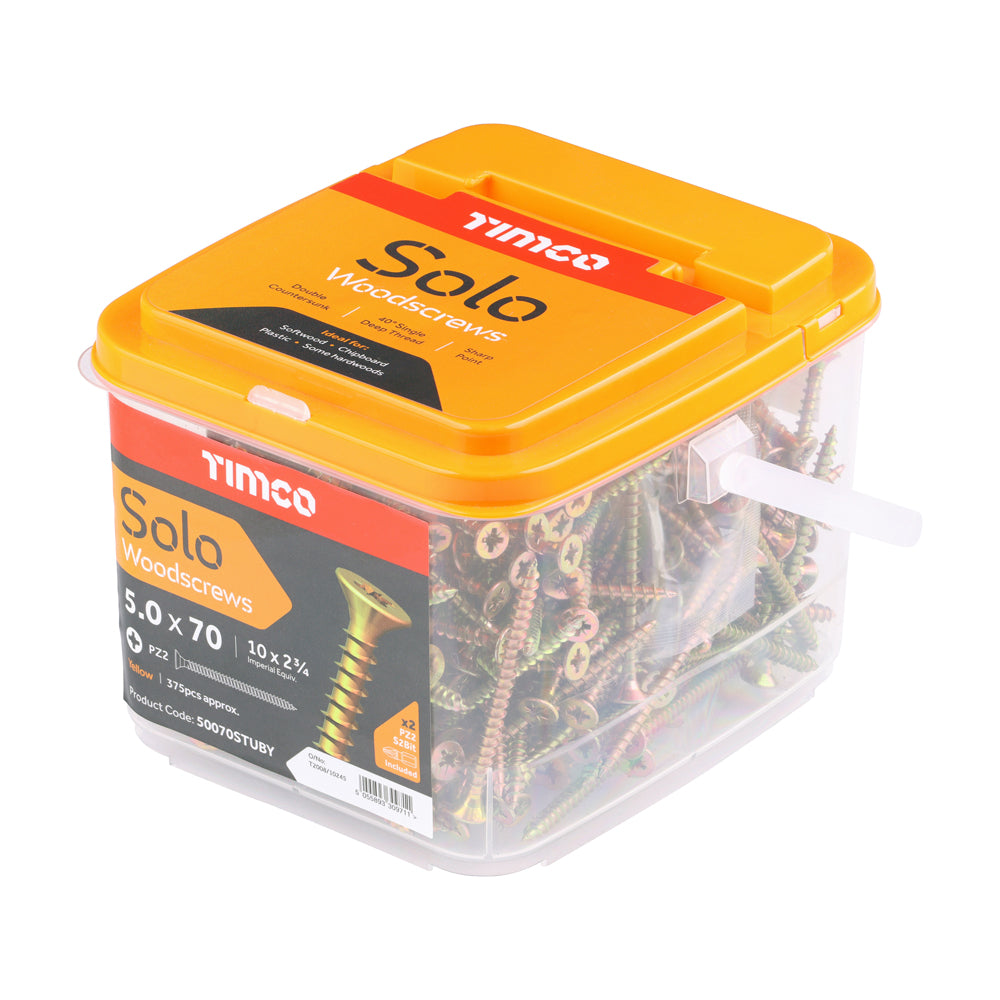 TIMCO Solo Countersunk Gold Woodscrews - 5.0 x 70 - Image