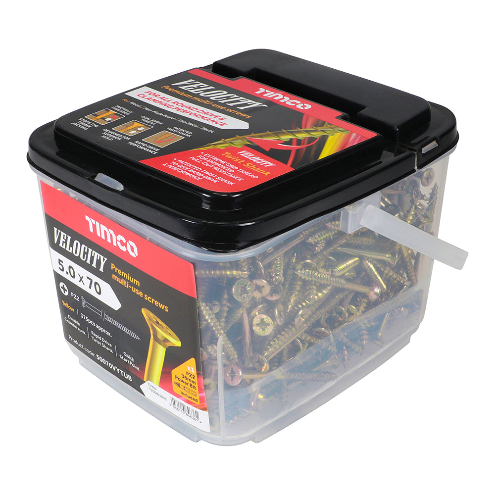 TIMCO Velocity Premium Multi-Use Countersunk Gold Woodscrews - 5.0 x 70 - Image