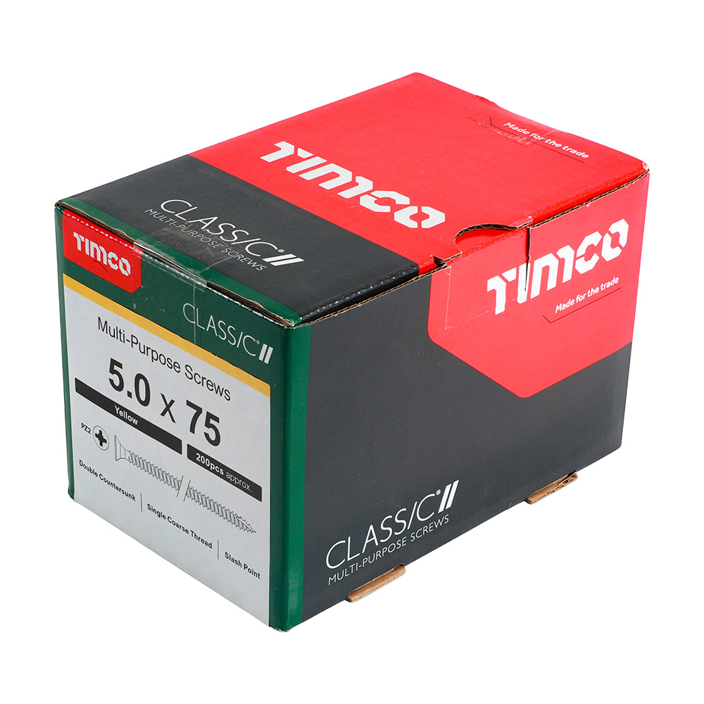 TIMCO Classic Multi-Purpose Countersunk Gold Woodscrews - 5.0 x 75 - Image