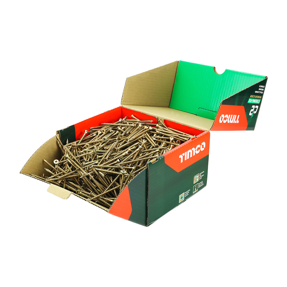 TIMCO C2 Strong-Fix Multi-Purpose Premium Countersunk Gold Woodscrews - 5.0 x 80 - Image
