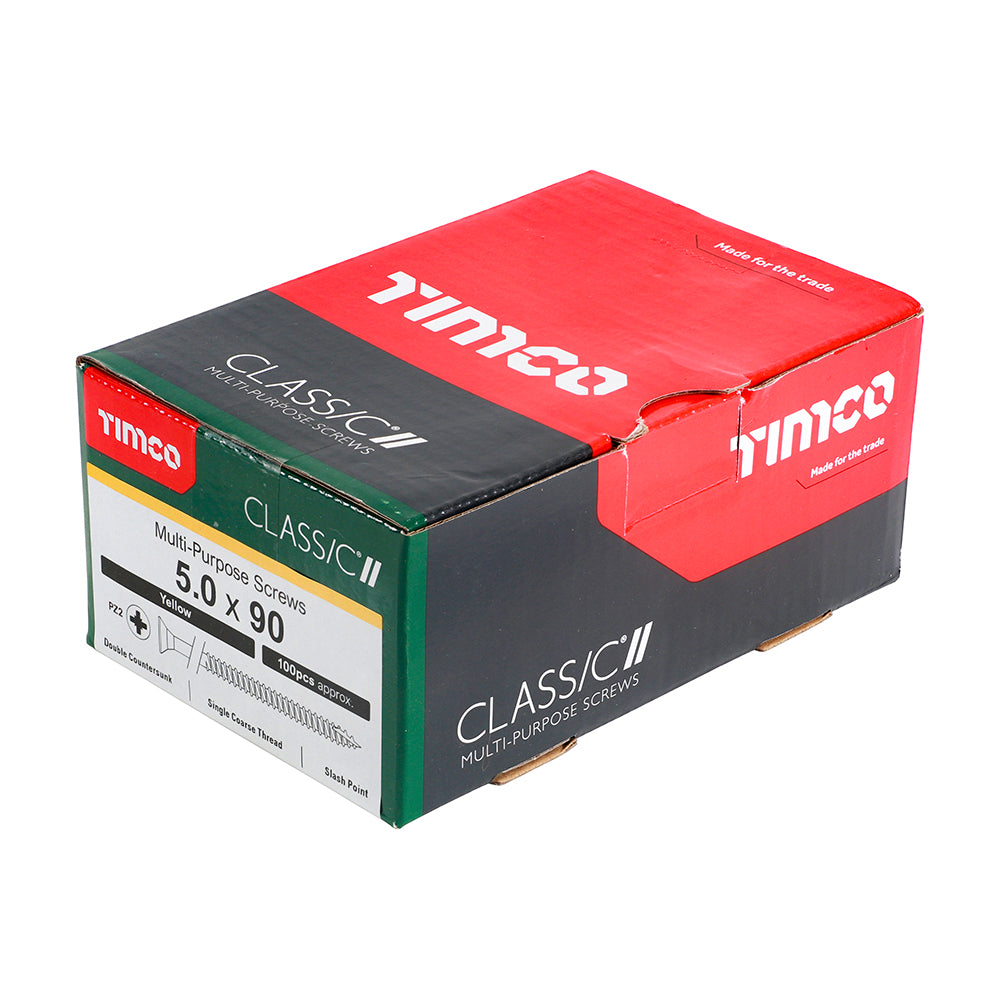 TIMCO Classic Multi-Purpose Countersunk Gold Woodscrews - 5.0 x 90 - Image