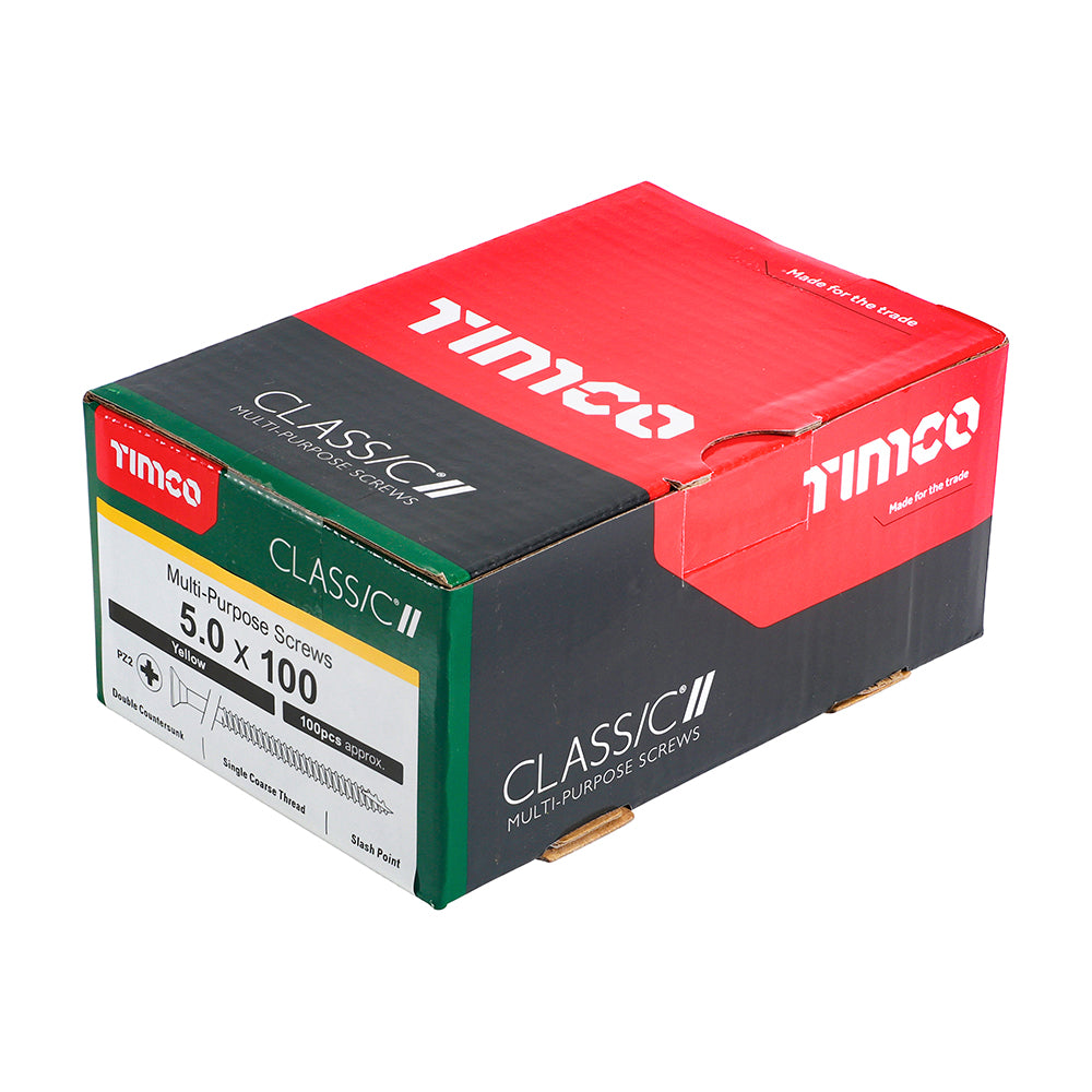 TIMCO Classic Multi-Purpose Countersunk Gold Woodscrews - 5.0 x 100 - Image