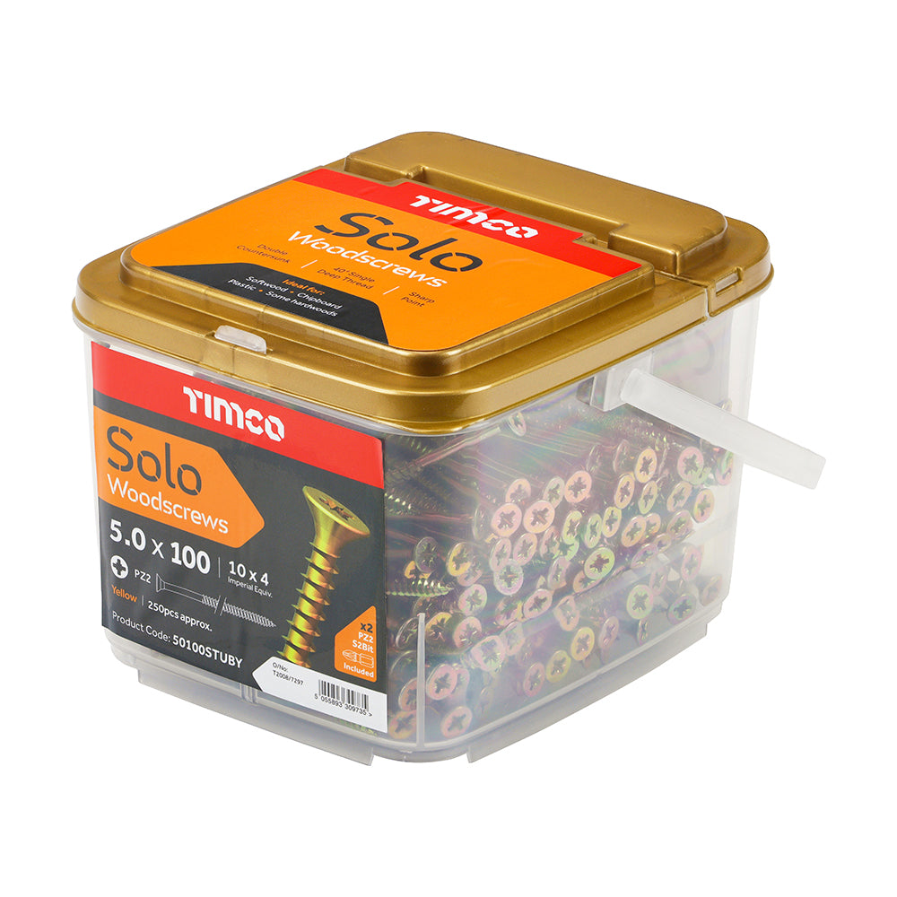 TIMCO Solo Countersunk Gold Woodscrews - 5.0 x 100 - Image