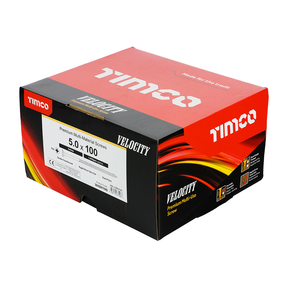 TIMCO Velocity Premium Multi-Use Countersunk Gold Woodscrews - 5.0 x 100 - Image