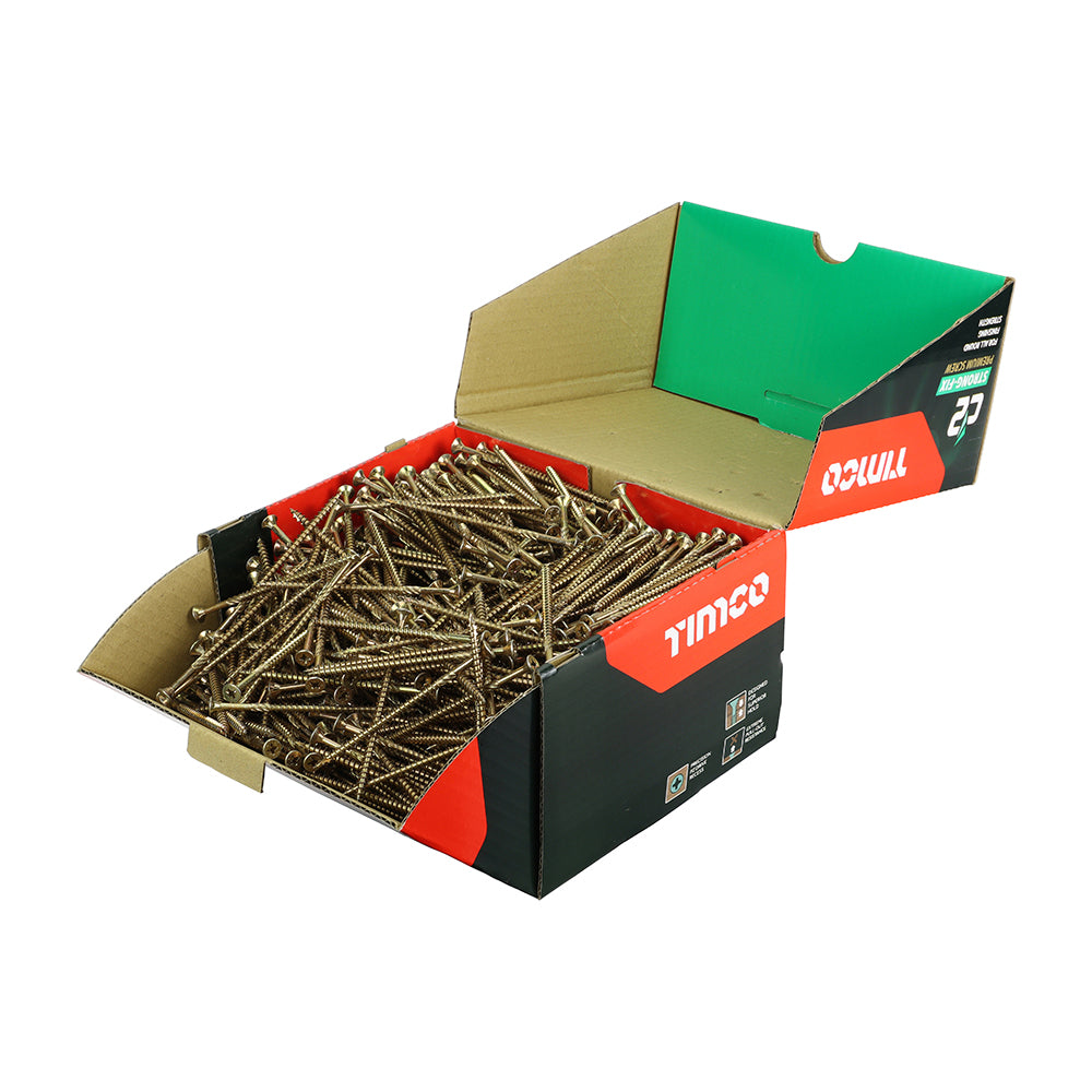 TIMCO C2 Strong-Fix Multi-Purpose Premium Countersunk Gold Woodscrews - 5.0 x 100 - Image