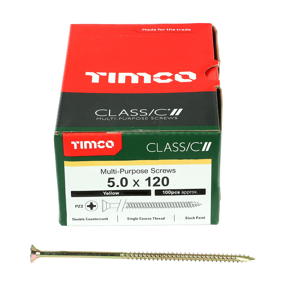 TIMCO Classic Multi-Purpose Countersunk Gold Woodscrews - 5.0 x 120 - Image