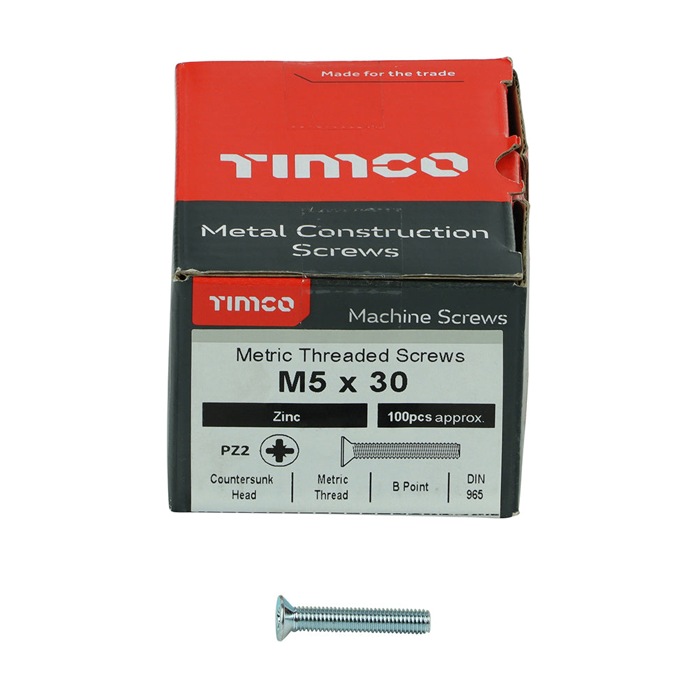 TIMCO Machine Countersunk Silver Screws - M5 x 30 - Image