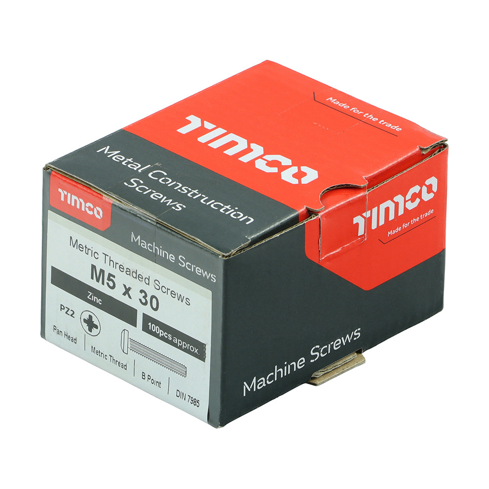 TIMCO Machine Pan Head Silver Screws - M5 x 30 - Image