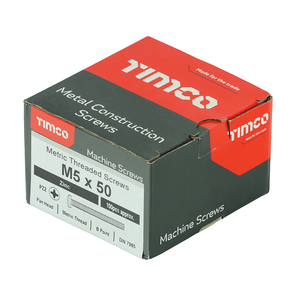 TIMCO Machine Pan Head Silver Screws - M5 x 50 - Image