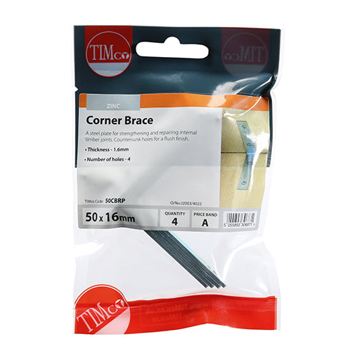 TIMCO Corner Braces Silver - 50 x 50 x 16 - Image