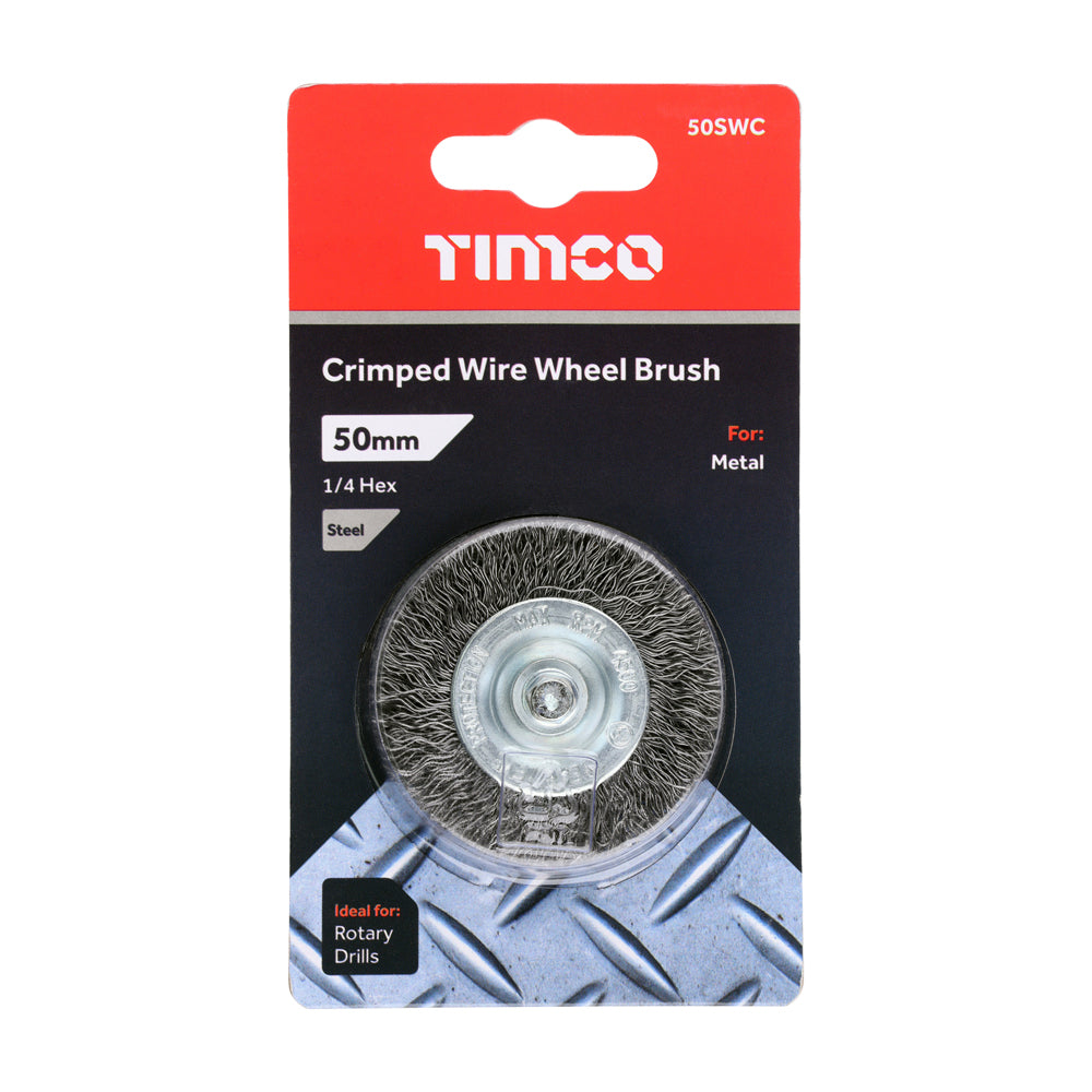 TIMCO Drill Wheel Brush Crimped Steel Wire - 50mm - Image