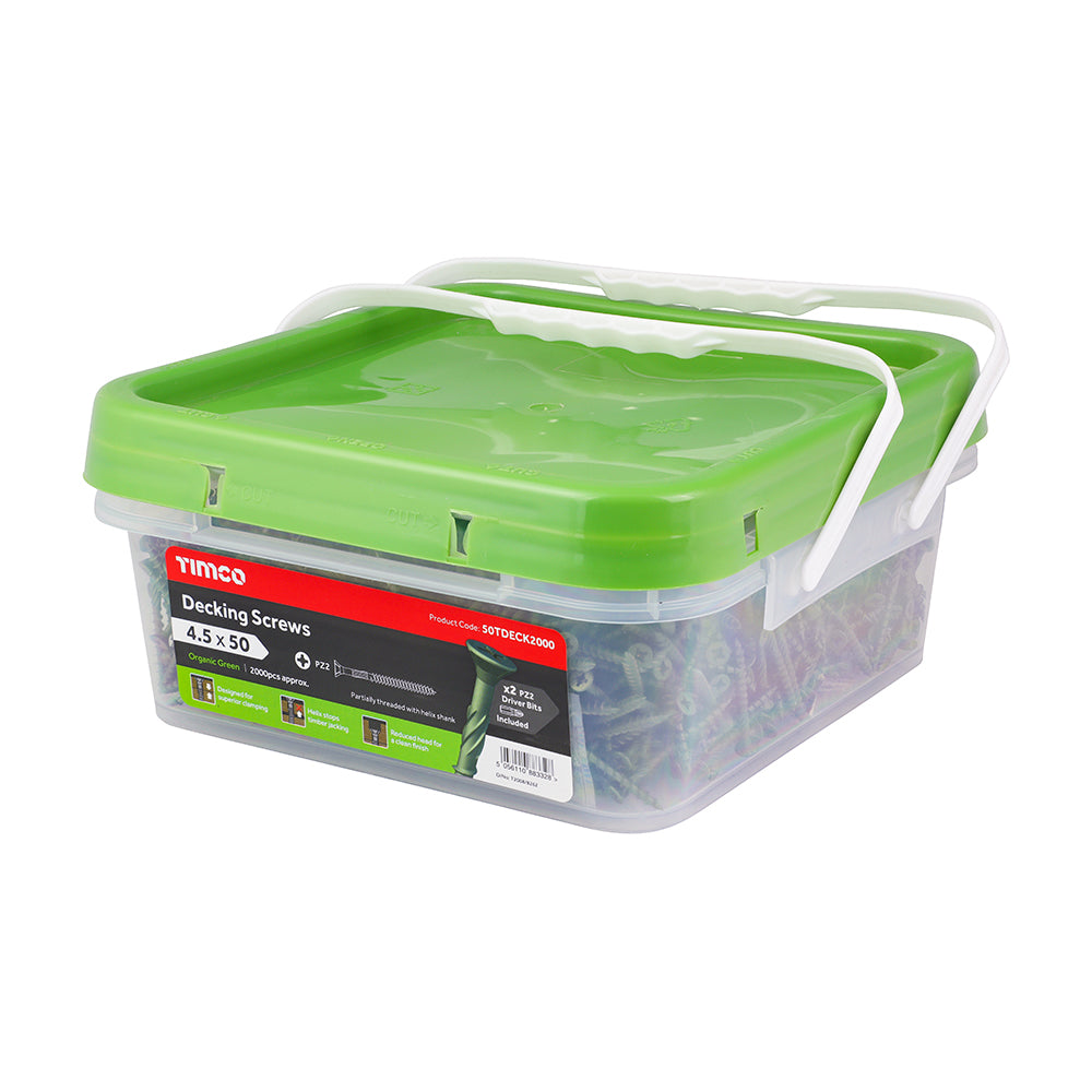 TIMCO Decking Screws Countersunk Exterior Green - 4.5 x 50 - Image