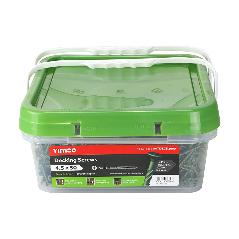 TIMCO Decking Screws Countersunk Exterior Green - 4.5 x 50 - Image