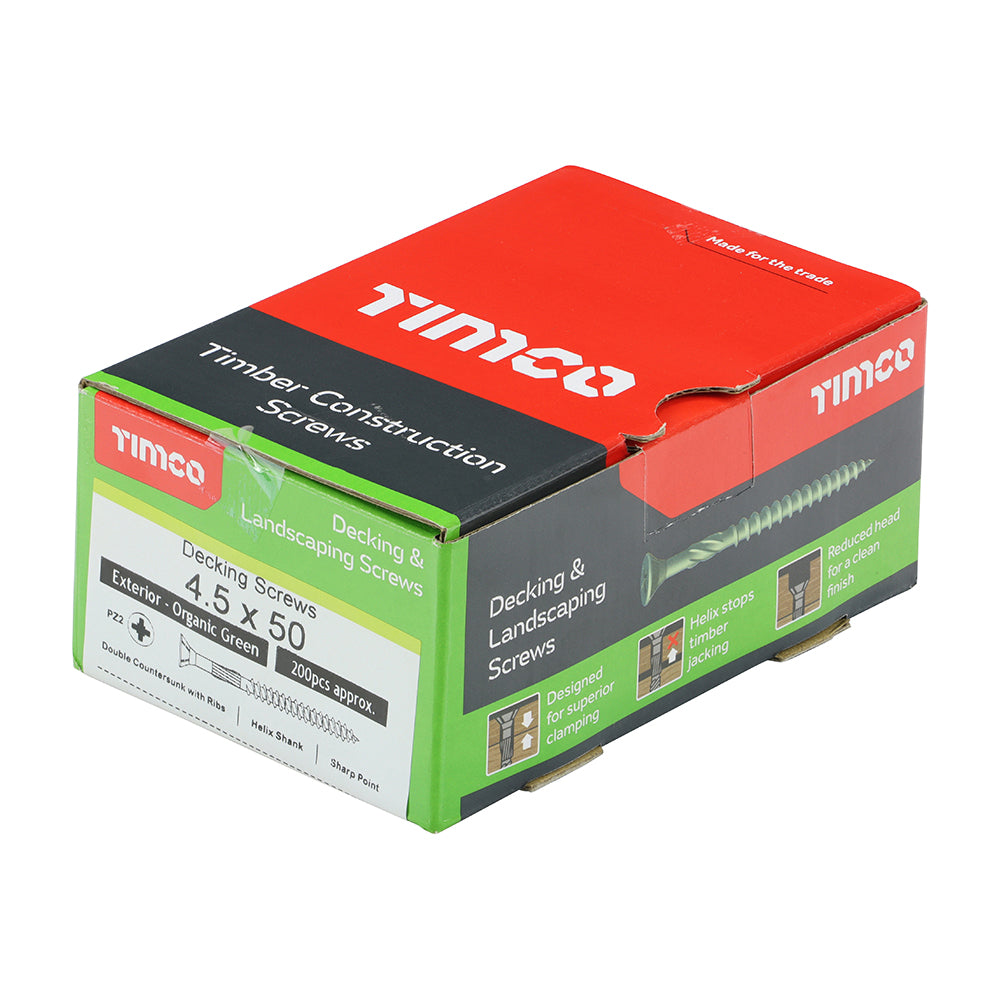 TIMCO Decking Screws Countersunk Exterior Green - 4.5 x 50 - Image
