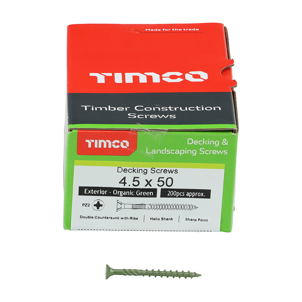 TIMCO Decking Screws Countersunk Exterior Green - 4.5 x 50 - Image
