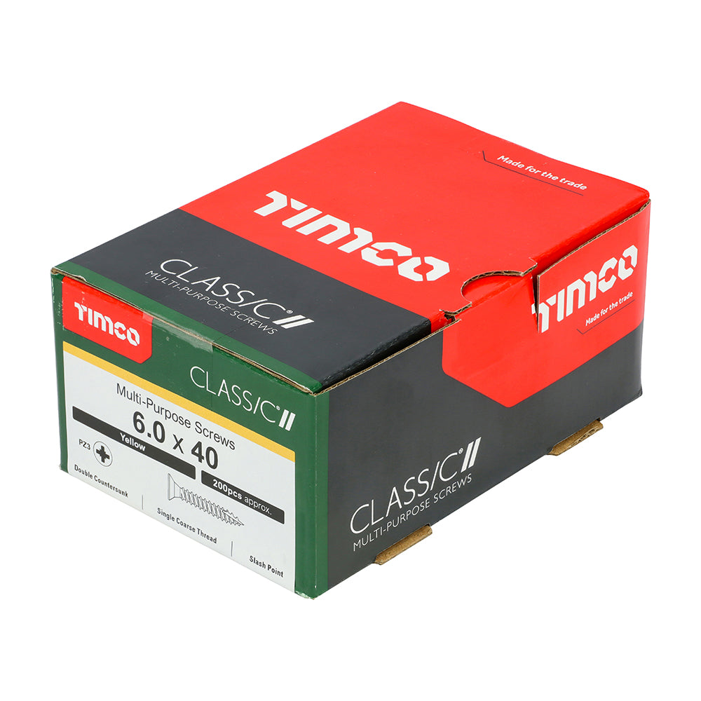 TIMCO Classic Multi-Purpose Countersunk Gold Woodscrews - 6.0 x 40 - Image