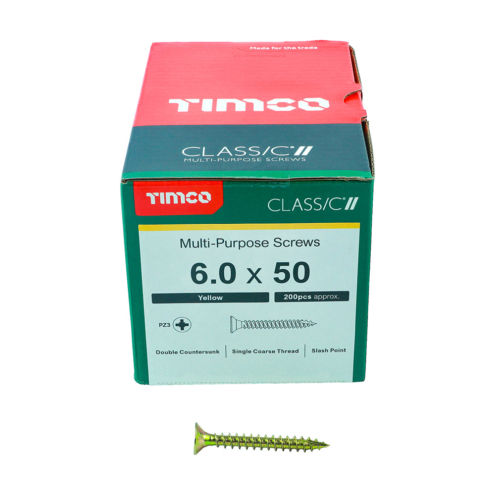 TIMCO Classic Multi-Purpose Countersunk Gold Woodscrews - 6.0 x 50 - Image