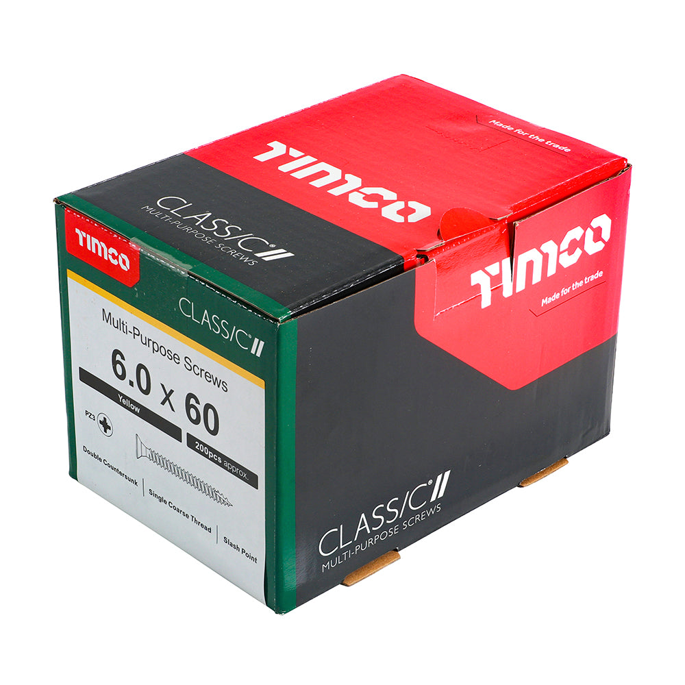 TIMCO Classic Multi-Purpose Countersunk Gold Woodscrews - 6.0 x 60 - Image