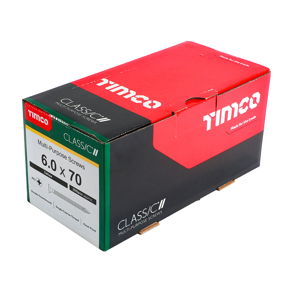 TIMCO Classic Multi-Purpose Countersunk Gold Woodscrews - 6.0 x 70 - Image
