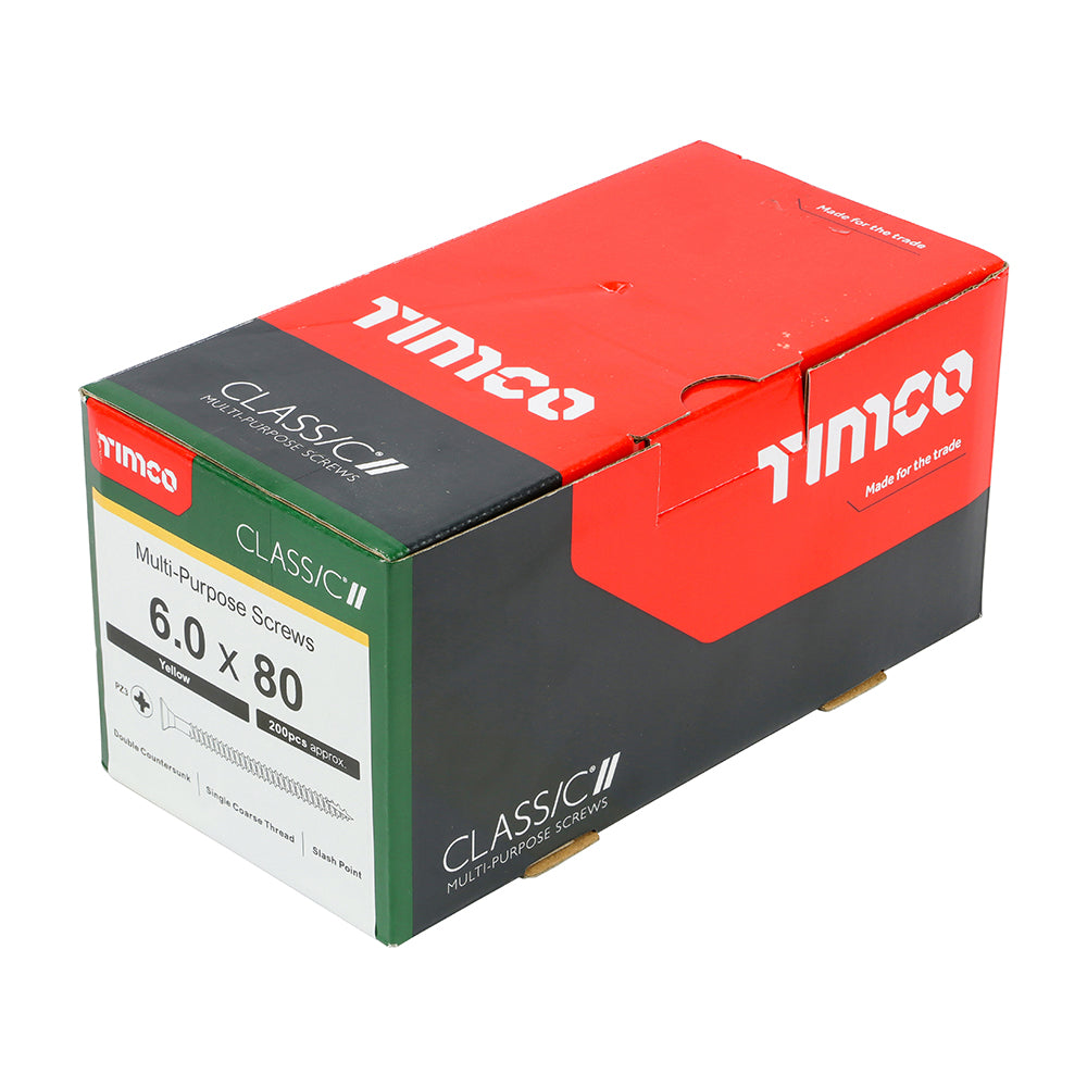 TIMCO Classic Multi-Purpose Countersunk Gold Woodscrews - 6.0 x 80 - Image
