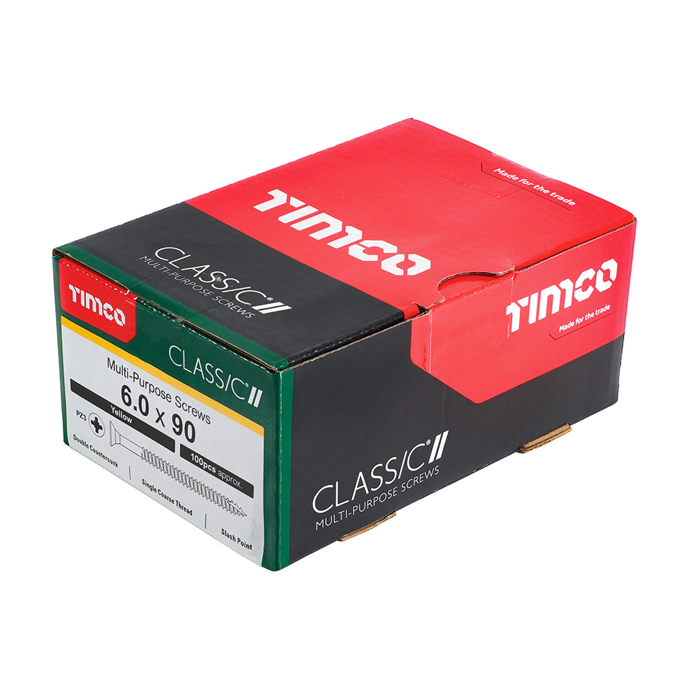 TIMCO Classic Multi-Purpose Countersunk Gold Woodscrews - 6.0 x 90 - Image