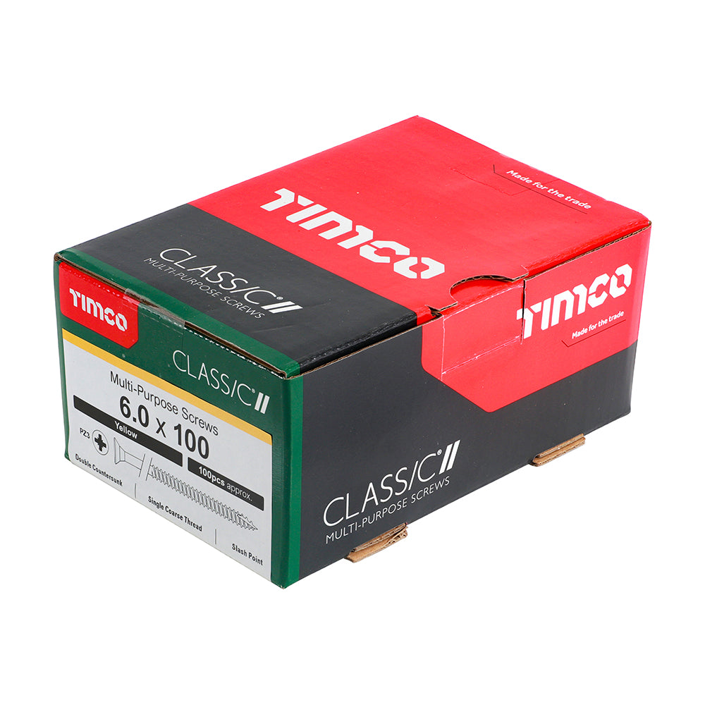 TIMCO Classic Multi-Purpose Countersunk Gold Woodscrews - 6.0 x 100 - Image