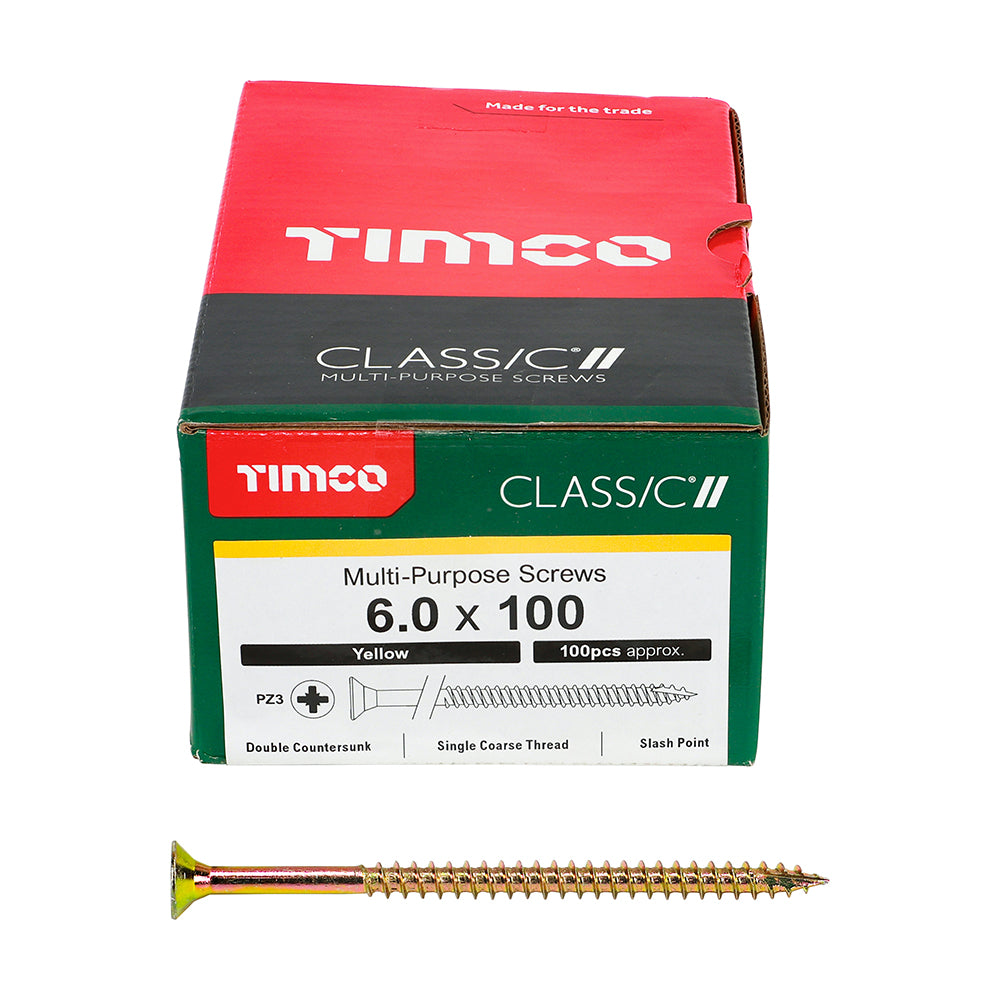 TIMCO Classic Multi-Purpose Countersunk Gold Woodscrews - 6.0 x 100 - Image