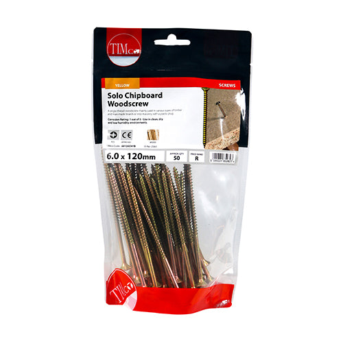 TIMCO Solo Countersunk Gold Woodscrews - 6.0 x 120 - Image