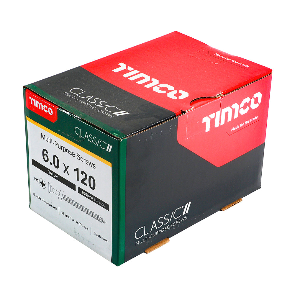 TIMCO Classic Multi-Purpose Countersunk Gold Woodscrews - 6.0 x 120 - Image
