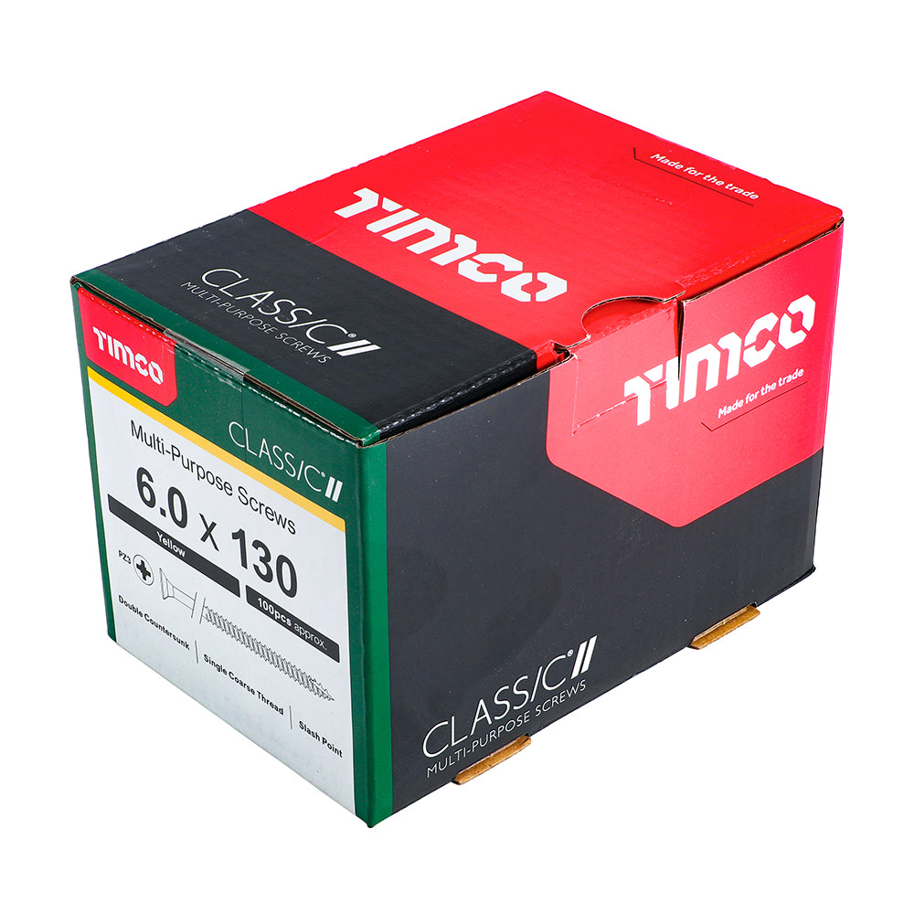 TIMCO Classic Multi-Purpose Countersunk Gold Woodscrews - 6.0 x 130 - Image