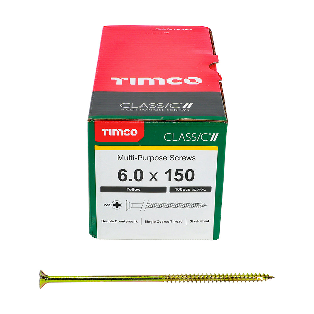 TIMCO Classic Multi-Purpose Countersunk Gold Woodscrews - 6.0 x 150 - Image