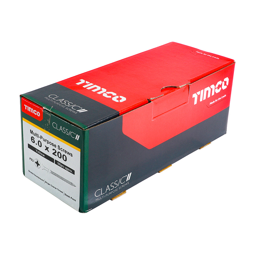 TIMCO Classic Multi-Purpose Countersunk Gold Woodscrews - 6.0 x 200 - Image