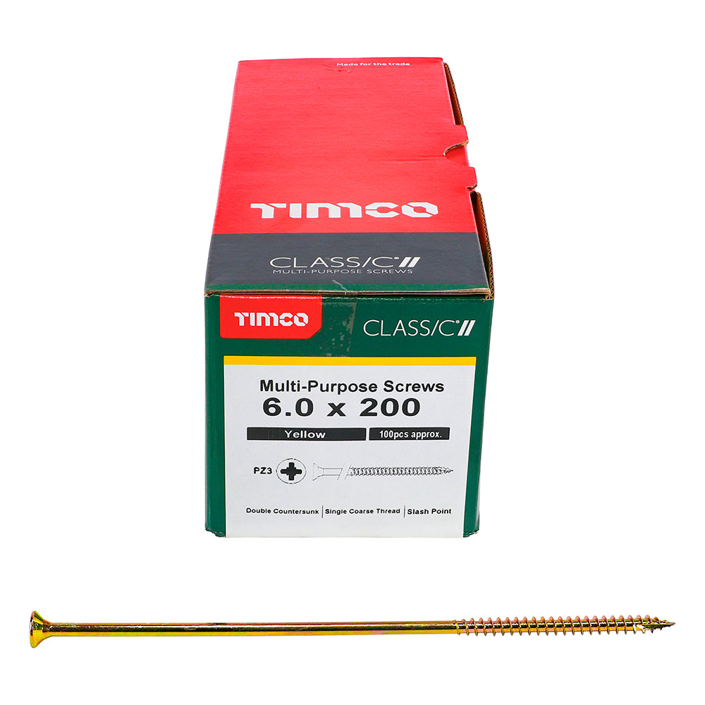 TIMCO Classic Multi-Purpose Countersunk Gold Woodscrews - 6.0 x 200 - Image