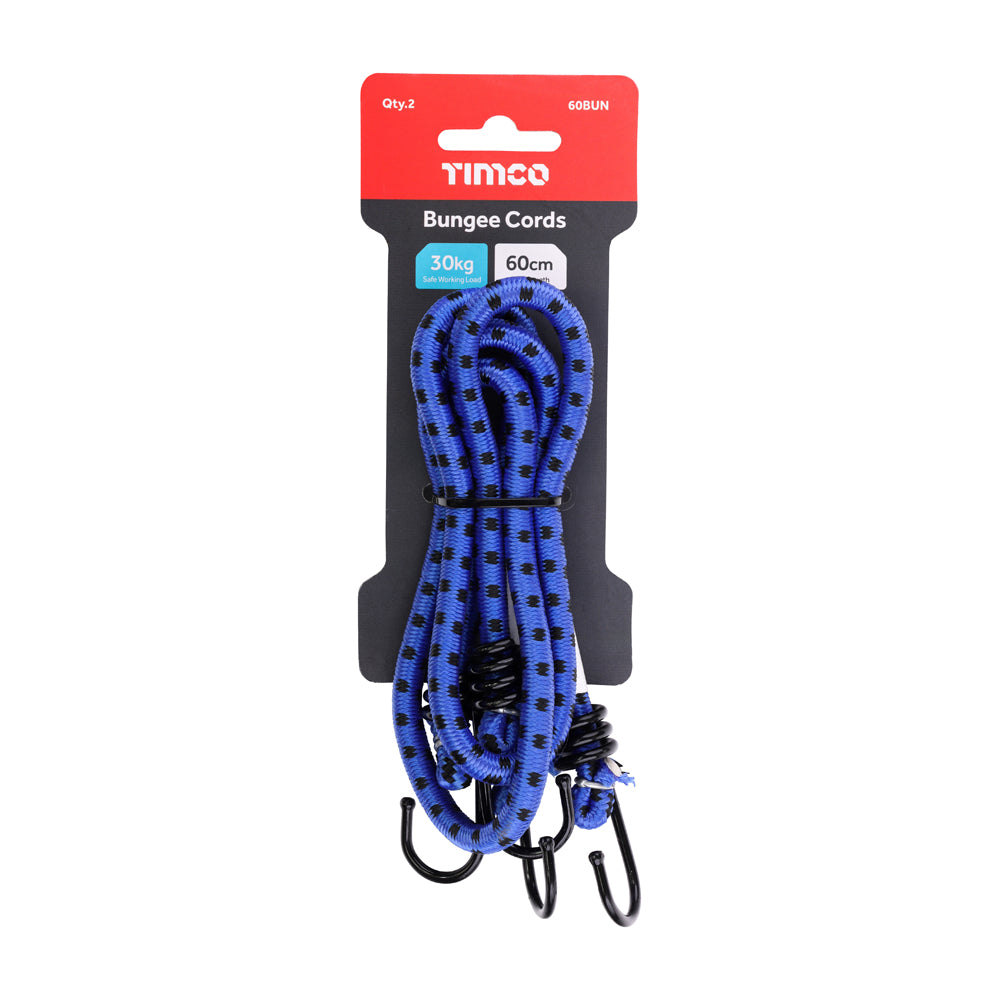 TIMCO Bungee Cords with Laminated Hook - Dia.8mm x 60cm - Image