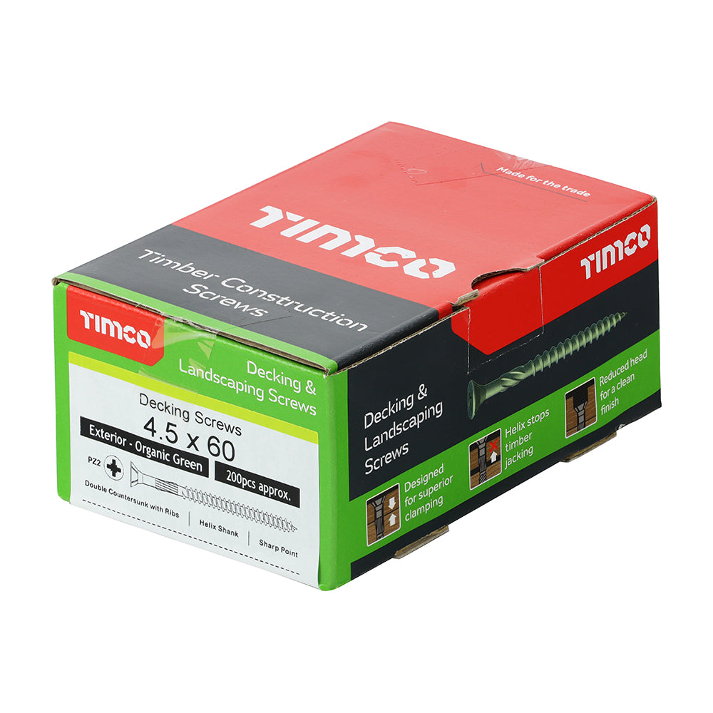 TIMCO Decking Screws Countersunk Exterior Green - 4.5 x 60 - Image