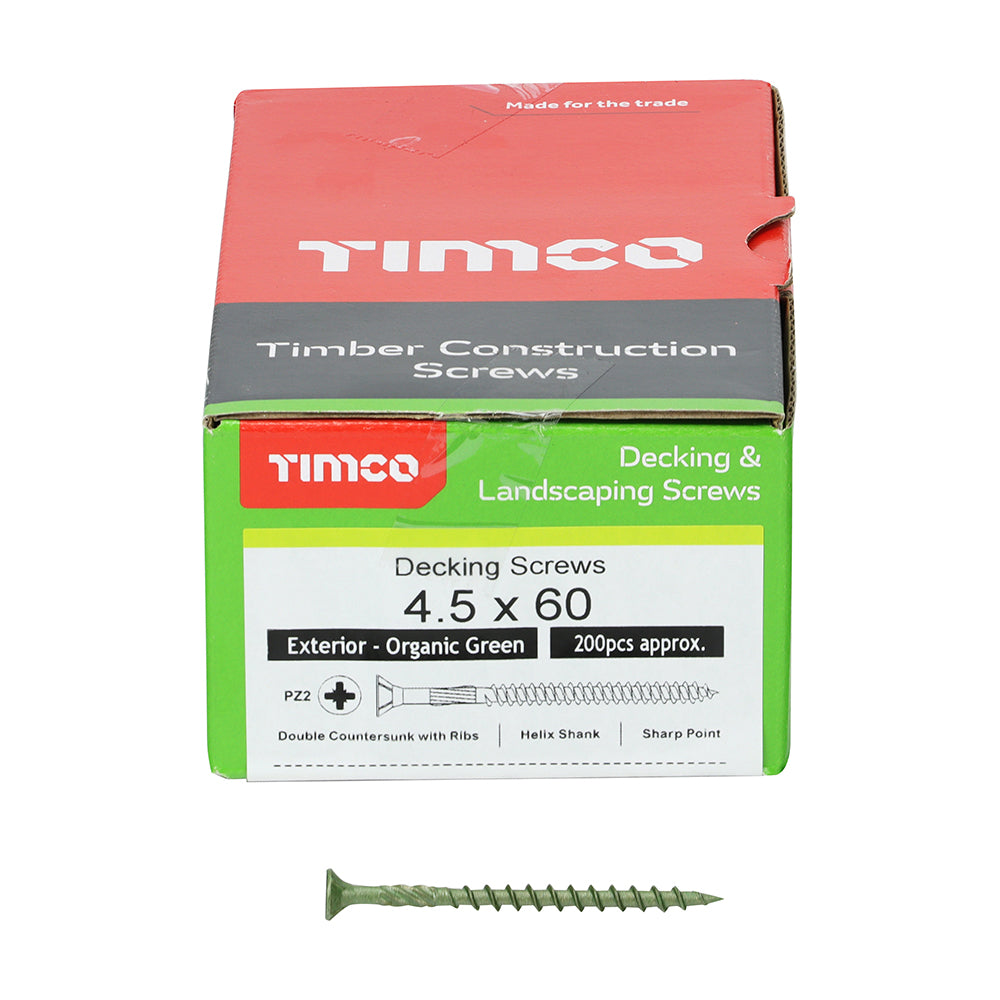 TIMCO Decking Screws Countersunk Exterior Green - 4.5 x 60 - Image