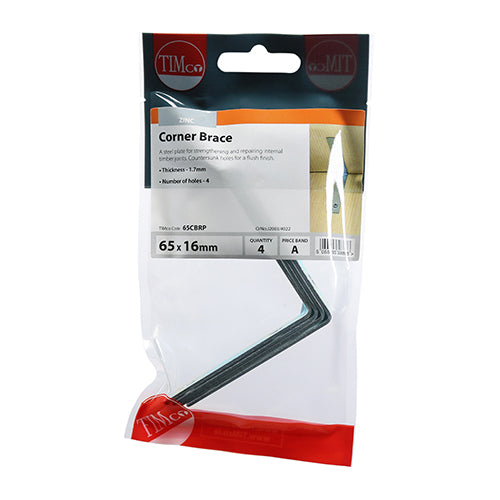 TIMCO Corner Braces Silver - 65 x 65 x 16 - Image