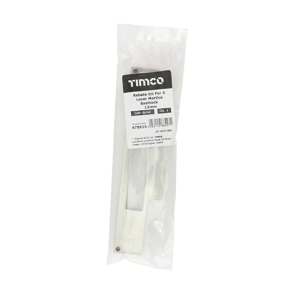 TIMCO 3 Lever Sashlock Rebate Kit - Satin Nickel - 13mm - Image