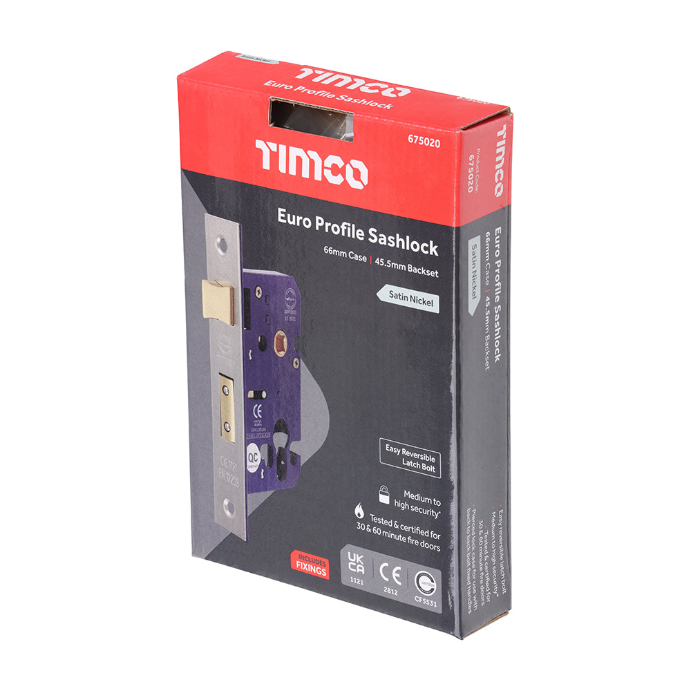 TIMCO Euro Sashlock Satin Nickel - 66mm - Image