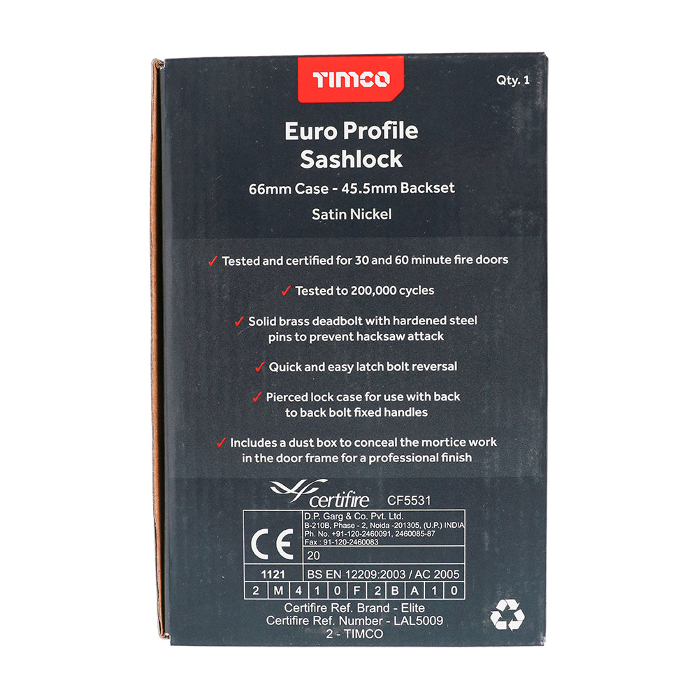 TIMCO Bathroom Lock Satin Nickel - 78mm - Image