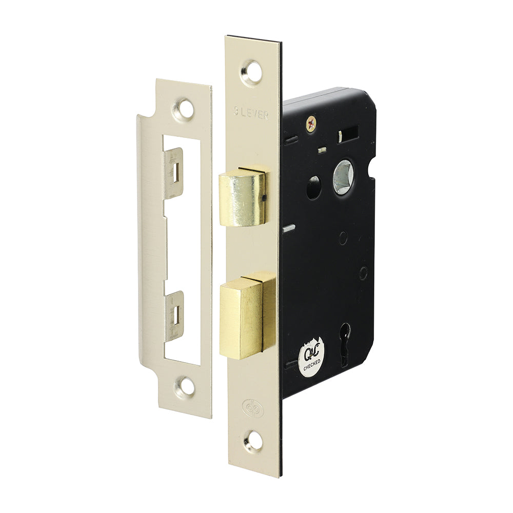 TIMCO 3 Lever Sashlock with Extra Long Keys - Satin Nickel - 63mm - Image