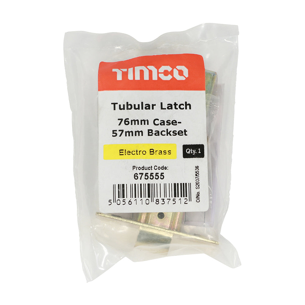 TIMCO Tubular Latch Electro Brass - 76mm - Image